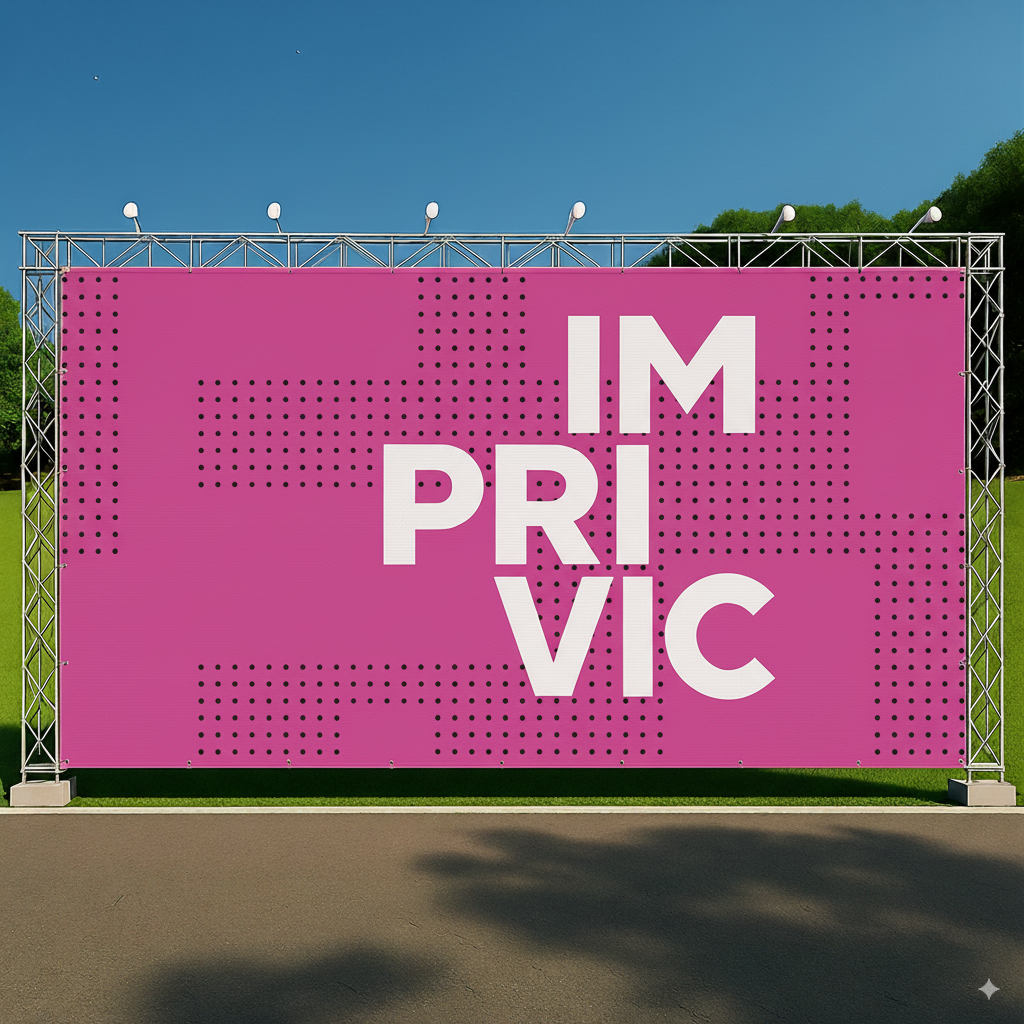 Lona frontlit personalizada impresa en gran formato para publicidad exterior.